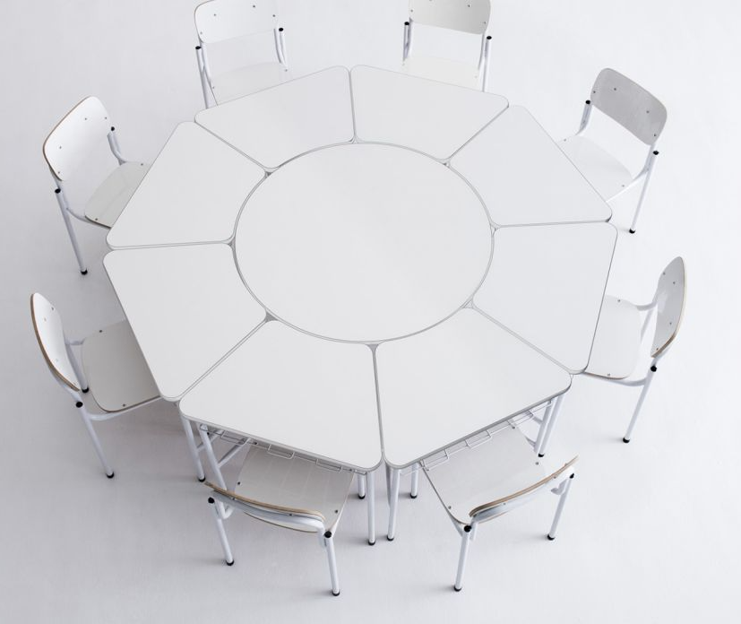 Mesa coletiva redonda DMI-112 / Cadeira DCI-201